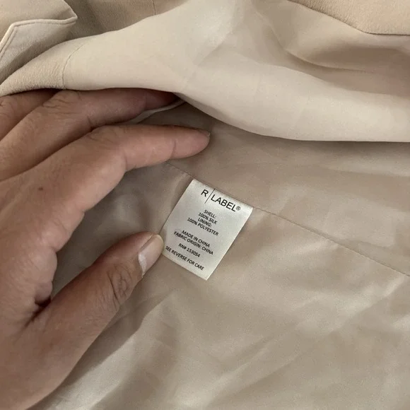 R Label Double Breasted 100% Silk Pink Blazer Size XS Womens $298 MSRP - Picture 5 of 9